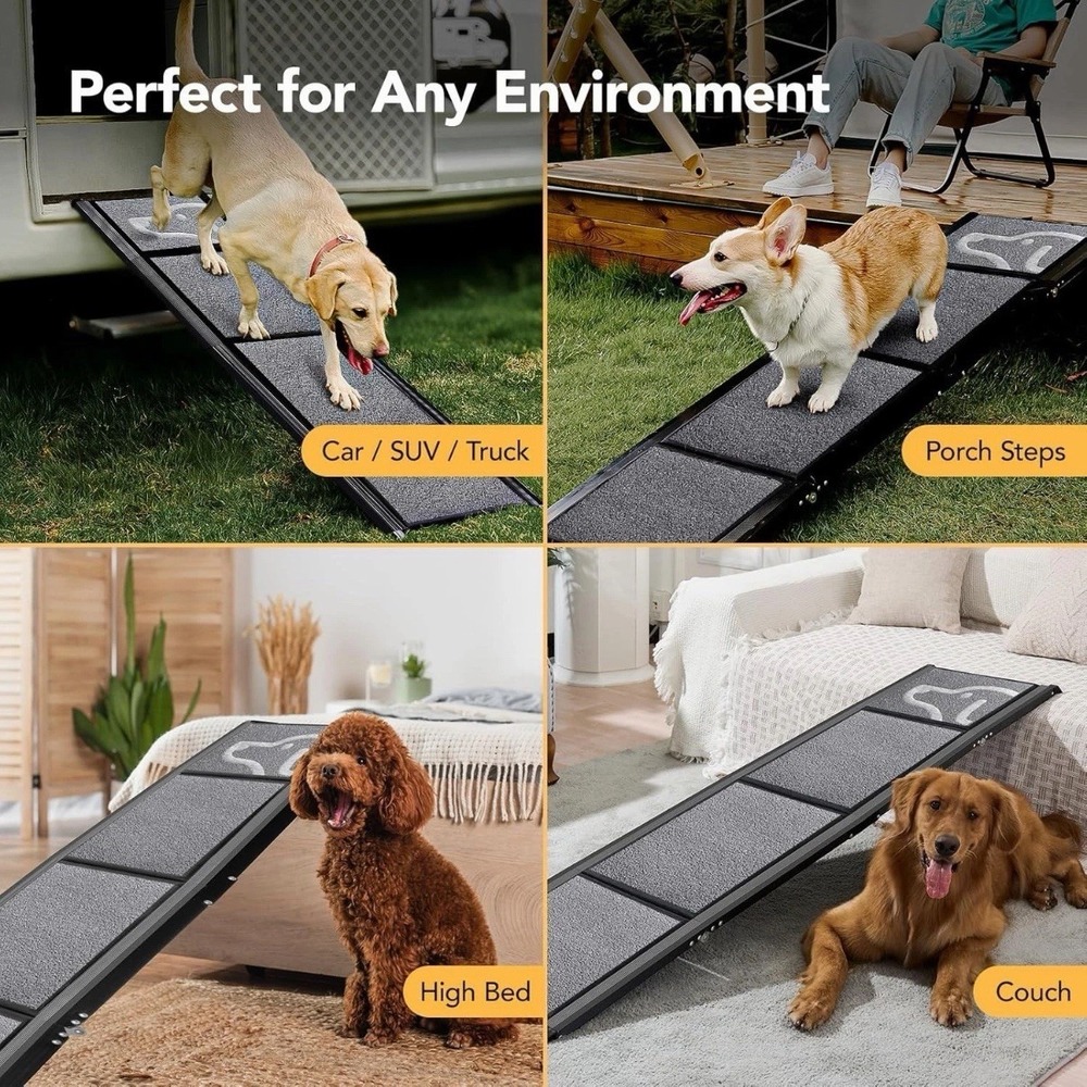 PetThem Dog Ramp for Car 71'' X-Long & 17.2" Wide Folding Dog Ramps for Lar - Picture 2 of 8